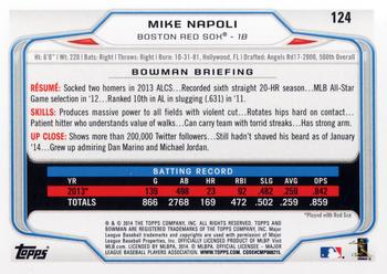 2014 Bowman #124 Mike Napoli Back