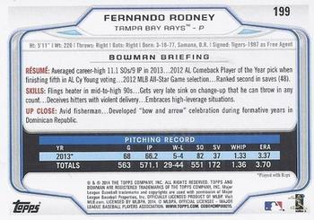 2014 Bowman #199 Fernando Rodney Back
