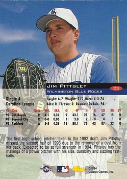 1994 Classic #23 Jim Pittsley Back