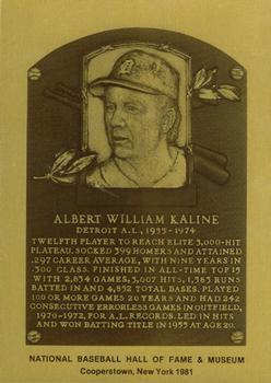 1981-89 Official Hall of Fame Metallic Plaques #NNO Al Kaline Front