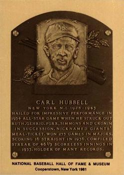1981-89 Official Hall of Fame Metallic Plaques #NNO Carl Hubbell Front