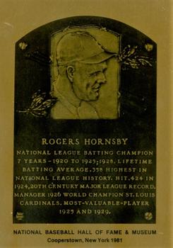 1981-89 Official Hall of Fame Metallic Plaques #NNO Rogers Hornsby Front