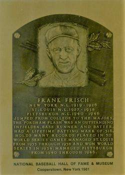 1981-89 Official Hall of Fame Metallic Plaques #NNO Frankie Frisch Front