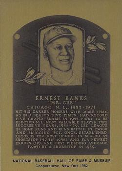 1981-89 Official Hall of Fame Metallic Plaques #NNO Ernie Banks Front