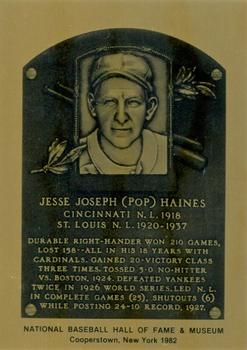 1981-89 Official Hall of Fame Metallic Plaques #NNO Jesse Haines Front