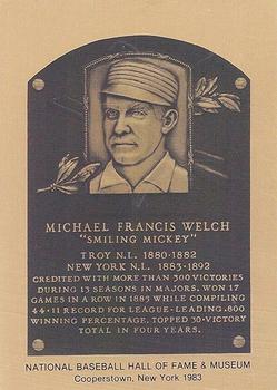 1981-89 Official Hall of Fame Metallic Plaques #NNO Mickey Welch Front