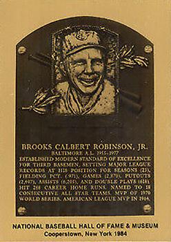 1981-89 Official Hall of Fame Metallic Plaques #NNO Brooks Robinson Front