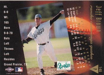 1994 Classic Best Gold #140 Jeff Brown Back