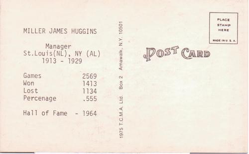 1973-80 TCMA All-Time Greats Postcards #NNO Miller Huggins Back