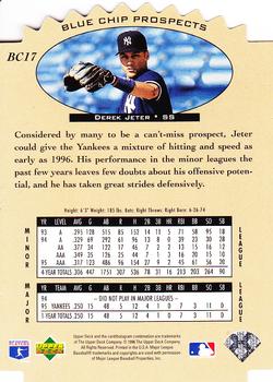 1996 Upper Deck - Blue Chip Prospects #BC17 Derek Jeter Back