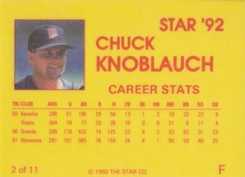 1992 Star Chuck Knoblauch #2 Chuck Knoblauch Back