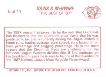 1988 Star Davis & McGwire #6 Eric Davis Back