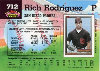 1992 Stadium Club - National Convention #712 Rich Rodriguez Back