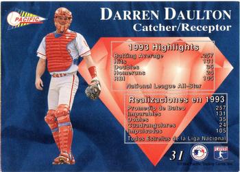 1994 Pacific - Silver Prisms #31 Darren Daulton Back