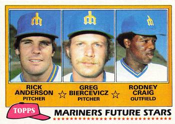 1981 Topps #282 Mariners Future Stars (Rick Anderson / Greg Biercevicz / Rodney Craig) Front