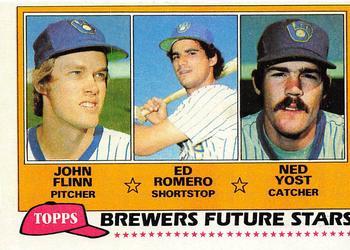 1981 Topps #659 Brewers Future Stars (John Flinn / Ed Romero / Ned Yost) Front