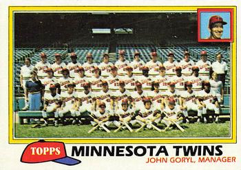 1981 Topps #669 Minnesota Twins / John Goryl Front