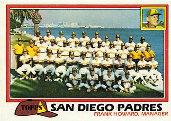 1981 Topps #685 San Diego Padres / Frank Howard Front