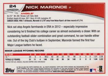 2013 Topps Chrome - Refractors #24 Nick Maronde Back
