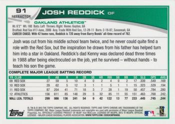 2013 Topps Chrome - Refractors #91 Josh Reddick Back
