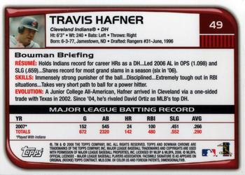 2008 Bowman Chrome #49 Travis Hafner Back