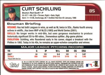 2008 Bowman Chrome #85 Curt Schilling Back