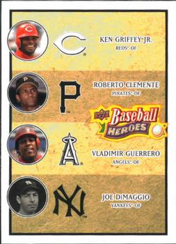 2008 Upper Deck Baseball Heroes #199 Ken Griffey Jr. / Roberto Clemente / Vladimir Guerrero / Joe DiMaggio Front
