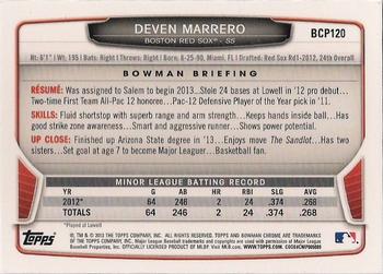 2013 Bowman Chrome - Prospects #BCP120 Deven Marrero Back