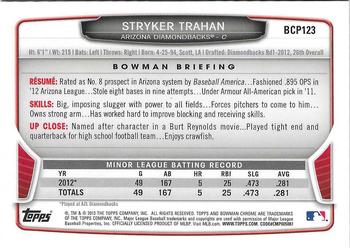 2013 Bowman Chrome - Prospects #BCP123 Stryker Trahan Back