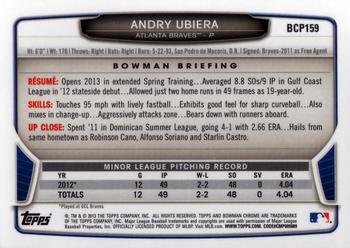 2013 Bowman Chrome - Prospects #BCP159 Andry Ubiera Back