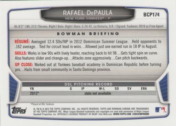 2013 Bowman Chrome - Prospects #BCP174 Rafael DePaula Back