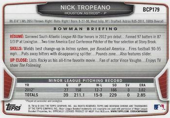2013 Bowman Chrome - Prospects #BCP179 Nick Tropeano Back