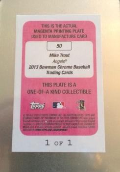 2013 Bowman Chrome - Printing Plates Magenta #50 Mike Trout Back