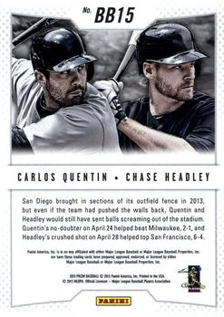 2013 Panini Prizm - Band of Brothers #BB15 Carlos Quentin / Chase Headley Back