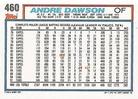 1992 Topps Micro - Micro Gold #460 Andre Dawson Back