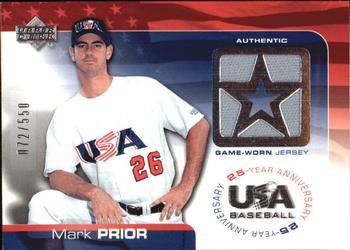 2004 Upper Deck USA 25th Anniversary - Game Jersey #GU-MP Mark Prior Front