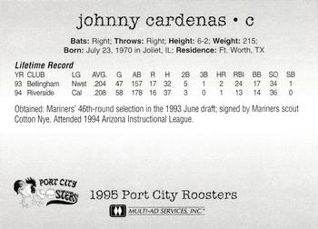1995 Multi-Ad Port City Roosters #NNO Johnny Cardenas Back