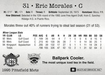 1995 Multi-Ad Pittsfield Mets #NNO Eric Morales Back