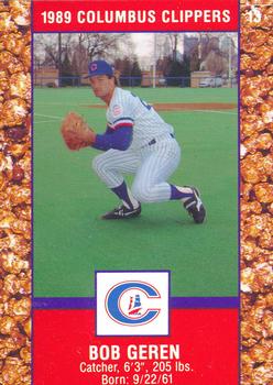 1989 Columbus Clippers Police #13 Bob Geren Front