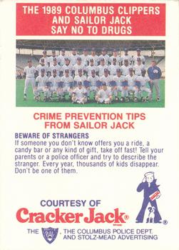 1989 Columbus Clippers Police #1 Chuck Cary Back