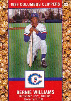 1989 Columbus Clippers Police #23 Bernie Williams Front