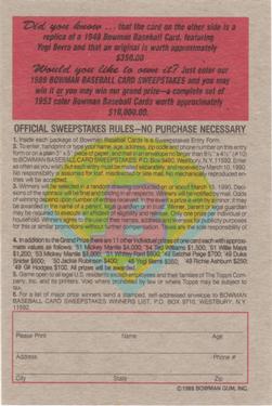 1989 Bowman - Reprint Sweepstakes #NNO Larry 
