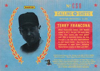 2013 Panini Hometown Heroes - Calling the Shots Black #CS8 Terry Francona Back
