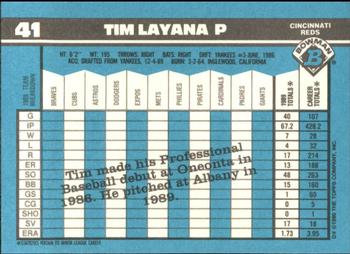1990 Bowman - Limited Edition (Tiffany) #41 Tim Layana Back