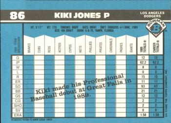 1990 Bowman - Limited Edition (Tiffany) #86 Kiki Jones Back