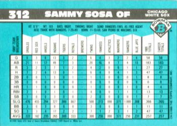 1990 Bowman - Limited Edition (Tiffany) #312 Sammy Sosa Back