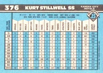 1990 Bowman - Limited Edition (Tiffany) #376 Kurt Stillwell Back