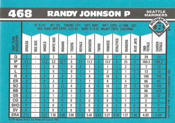 1990 Bowman - Limited Edition (Tiffany) #468 Randy Johnson Back