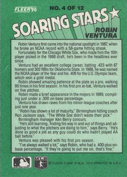 1990 Fleer - Soaring Stars #4 Robin Ventura Back