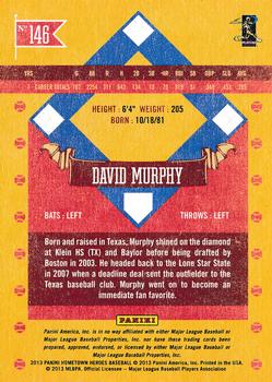 2013 Panini Hometown Heroes - States #146 David Murphy Back